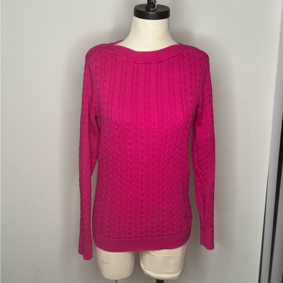 Tommy Hilfiger Pink Sweater 100% cotton stretch band at waist and wrist small P - Picture 1 of 10